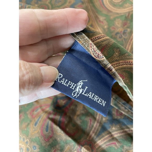 Vtg Pr Ralph Lauren Brianna Paisley Set of 2 KING Ruffled Pillow Shams - Picture 7 of 9